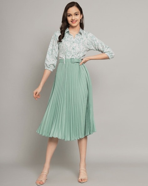 Buy online Sea Green Quirky Print A-line Dress from western wear for Women  by Vaamsi for ₹840 at 55% off | 2024 Limeroad.com
