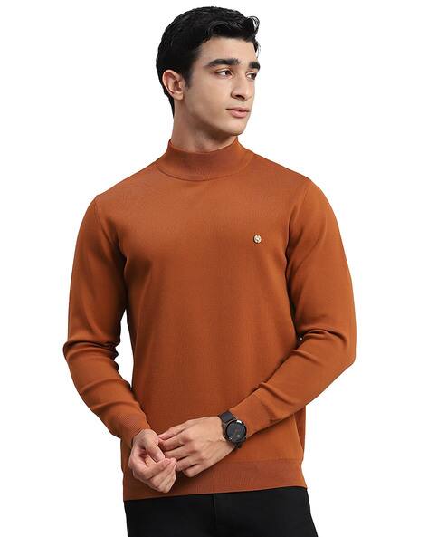 Men Regular Fit High-Neck Pullover