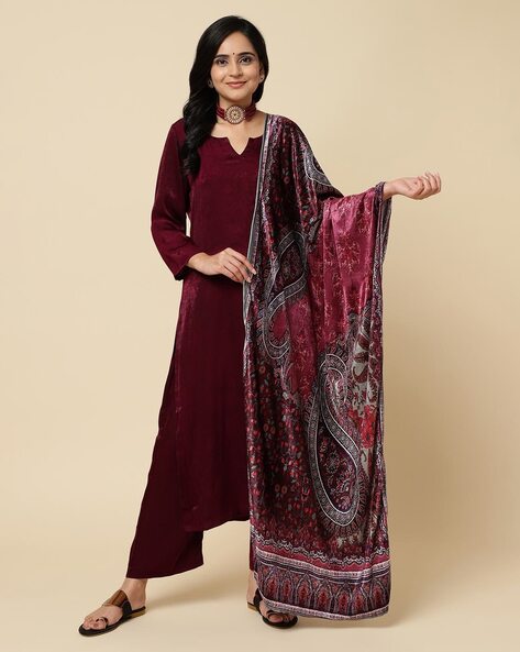 Paisley Print Shawl with Contrast Order Price in India
