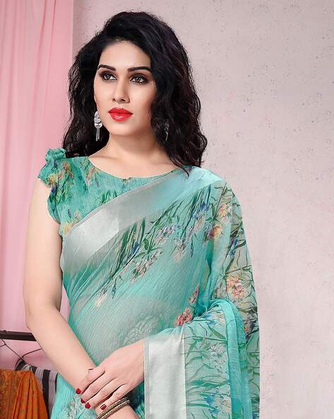 Buy Teal Sarees for Women by MIRCHI FASHION Online Ajio