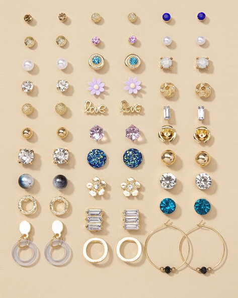 fcity.in - 3 Artificial Diamond Earrings And Studs / Unique Earrings Studs