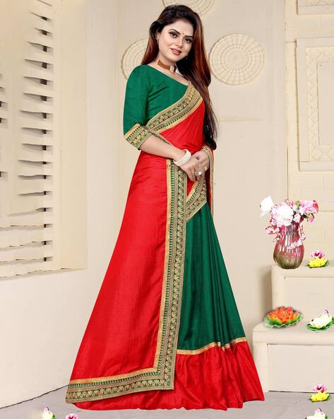 Net Silk Red Ruffle Saree, Dry clean at Rs 800/piece in Surat | ID:  21113253797