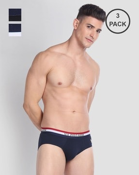 Briefs with Brand Print Waistband