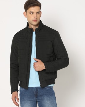 lee cooper quilted bomber jacket mens