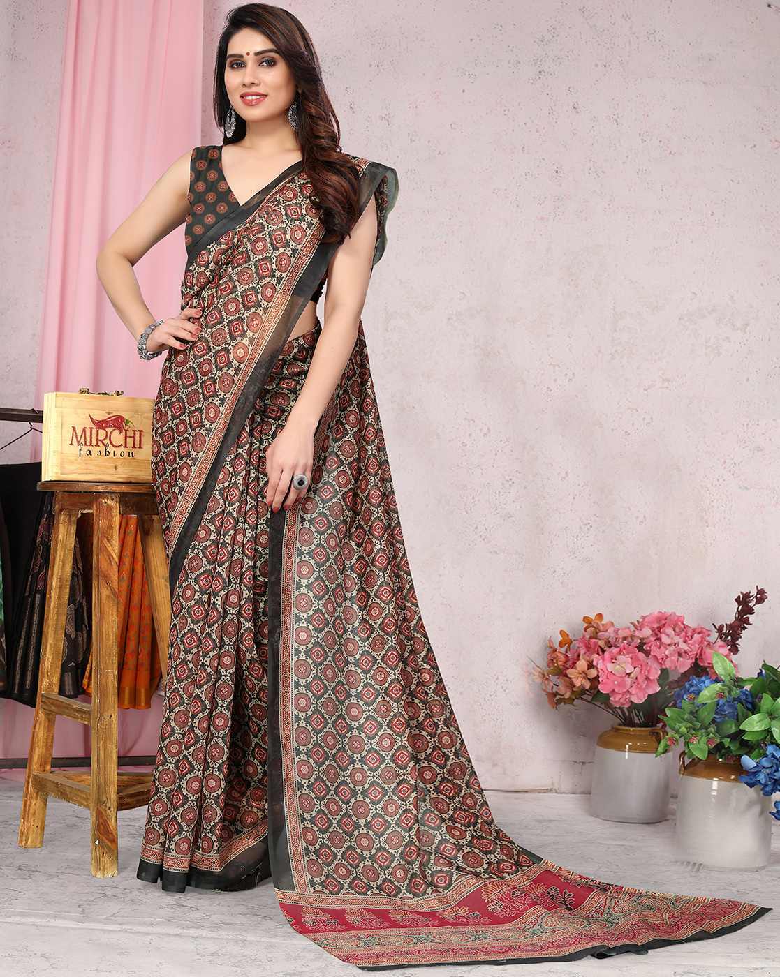 MIRCHI FASHION Printed, Floral Print Daily Wear Chiffon Saree - Price  History