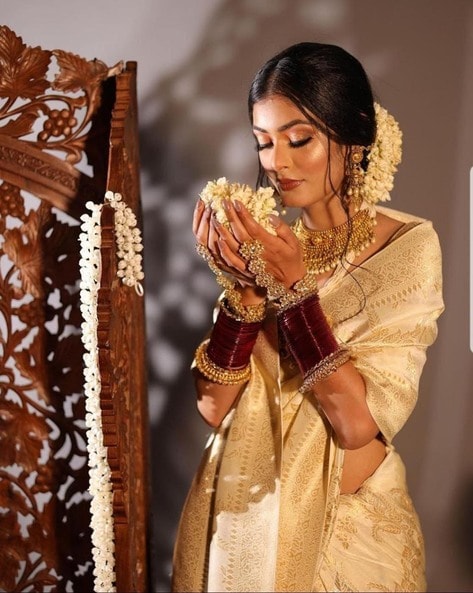 Shop Real Gold Zari Saree for Women Online from India's Luxury Designers  2024