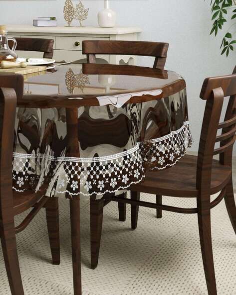 Transparent 6 seater dining table 2024 cover