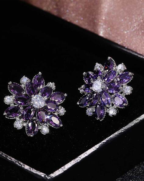 Buy Mirraw Purple Earrings For Womens & Girls - For All Occasion  (CLJWERSL21030044) Online at Lowest Price Ever in India | Check Reviews &  Ratings - Shop The World