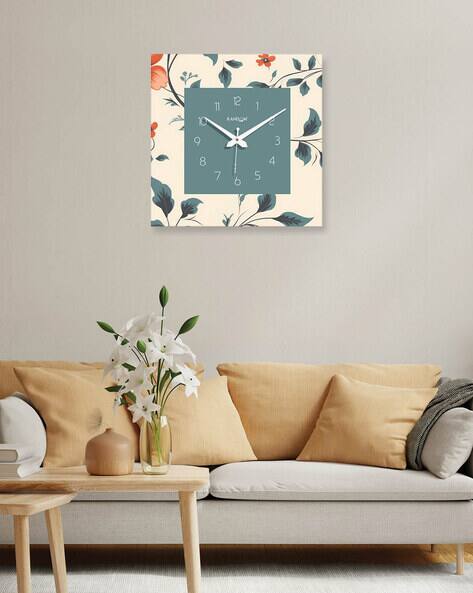 RANDOM Leaf Print Square Wall Clock