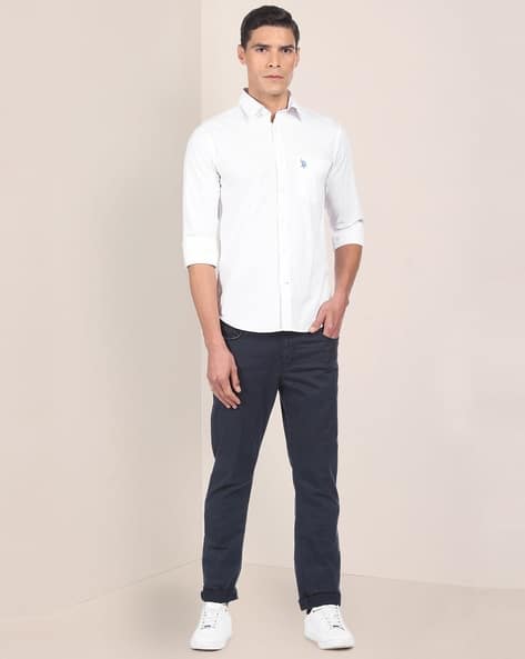 Men Slim Fit Shirt with Patch Pocket