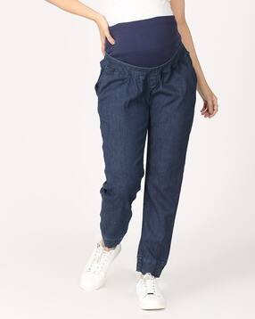 the mom store Women Joggers Maternity with Belly Support Jeans-picture-5