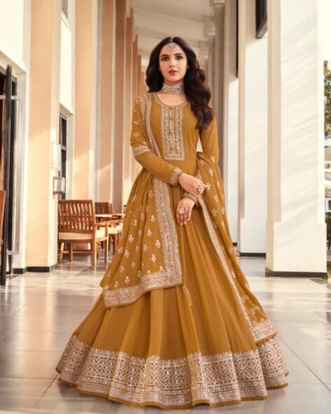 Buy Sonal Chauhan Wine Embroidered Anarkali Suit Party Wear Online at Best  Price | Cbazaar