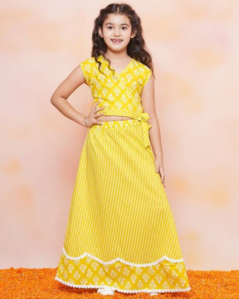 Yellow Net Lehenga for Girls | Indian Dresses for Girls