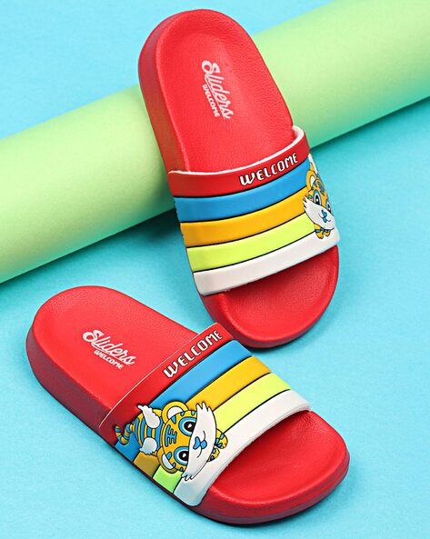 Girls red flip store flops