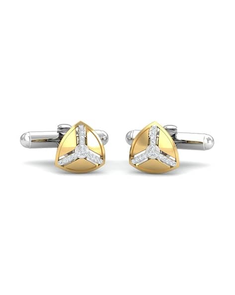 Buy Yelllow Gold Cufflinks Tiepins for Men by KuberBox Online