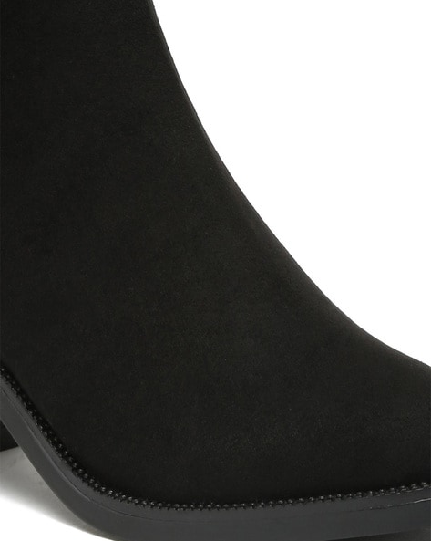 Dezsed Women's Low-heeled Ankle Boots Winter Boots Chunky Heel Low Heel  Pointed Toe Boots Back Zipper Shoes Black 38 on Clearance - Walmart.com