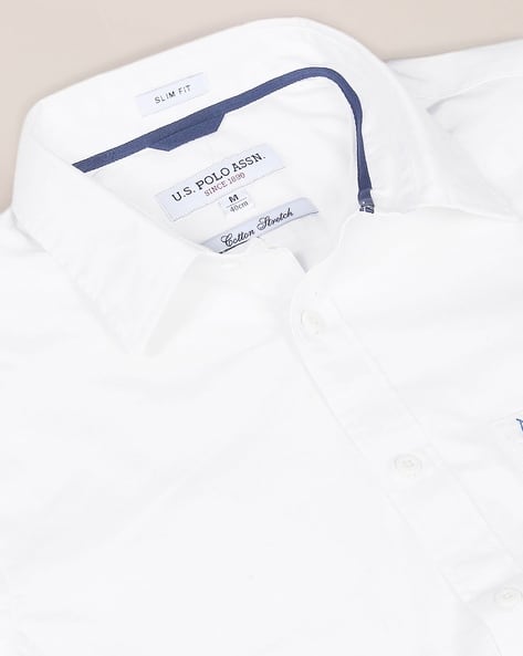 Men Slim Fit Shirt with Patch Pocket