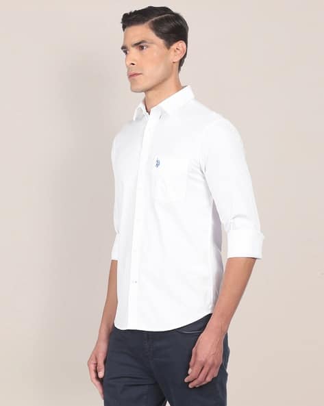 Men Slim Fit Shirt with Patch Pocket