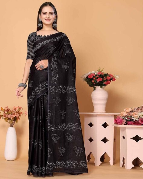 Buy Women's Designer Soft Silk Bandhani Saree With Traditonal Handcrafted  Hand Bandhej Kacchi Silk Saree Online in India - Etsy