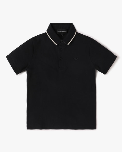 Buy ARMANI JUNIOR Half Sleeves Polo T Shirt with Eagle Logo