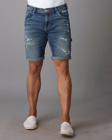 Stylish Mens Knee Length Mens Ripped Denim Shorts With Slim Holes,  Distressed Mid Waist And Straight Leg Ripped Design Classic Fit And Loose  Fit From Luote, $21.02 | DHgate.Com