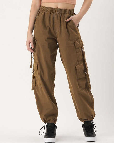 Metrowalk Cargo Pants | Golden Brown Twill fabric bottom Wear - Nolabels.in