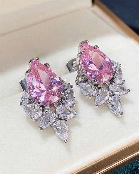 Buy Pink Earrings for Women by Jewels galaxy Online Ajio