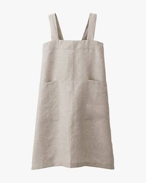 Linen Plain Weave Shoulder Strap Apron