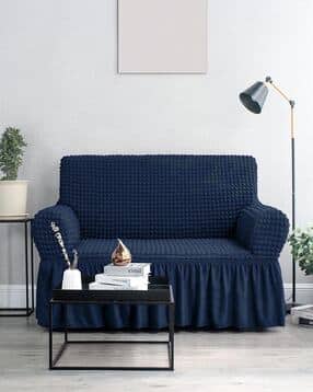 cortina eyelet curtain 3-Seater Bubble Sofa Couch Cover with Ruffle Skirt-picture-37