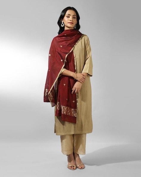 Women Floral Woven Stole Price in India
