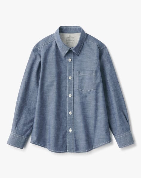 Buy Navy Blue Shirts for Boys by MUJI Online
