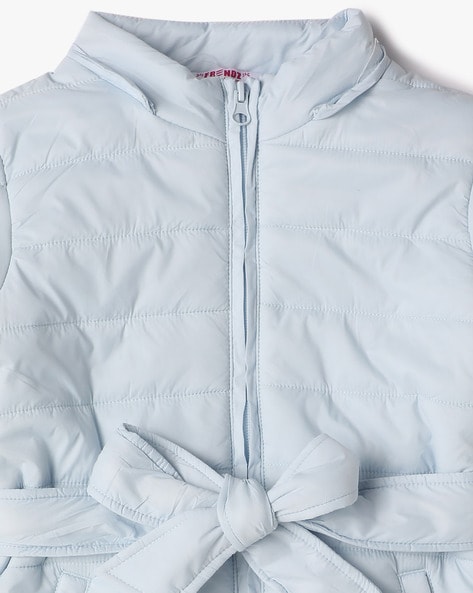 Girls Regular Fit Puffer Jacket with Detachable Hoodie