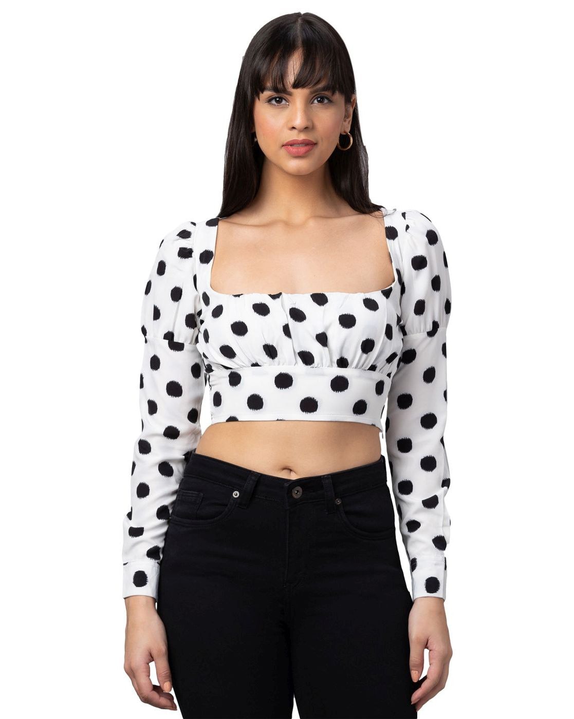 Crop top best sale polka dot