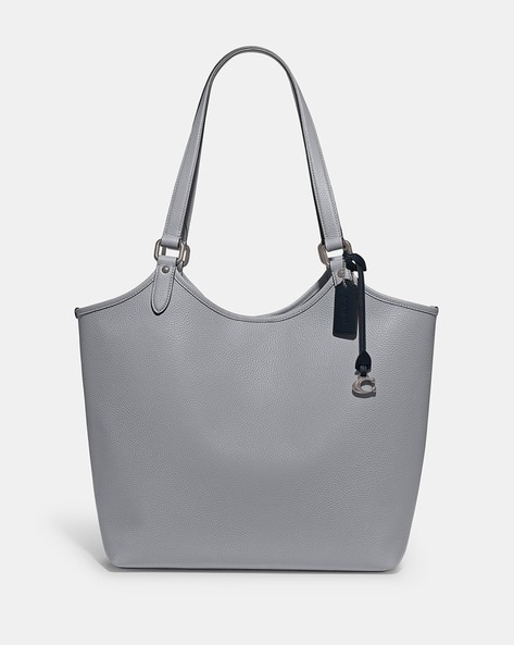 Coach grey discount leather handbag