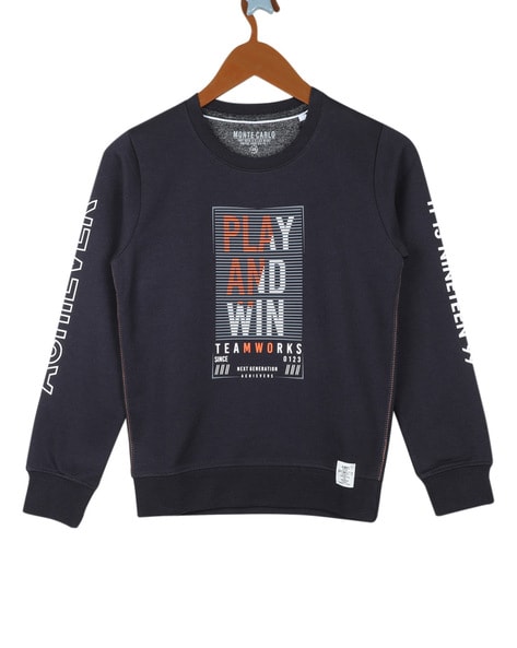 Buy Grey Sweatshirts Hoodie for Boys by MONTE CARLO Online Ajio