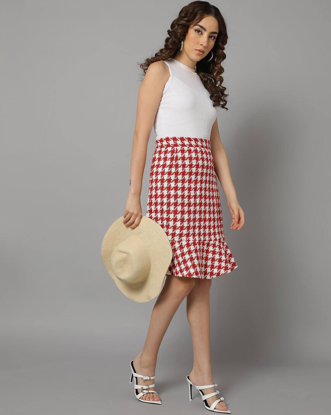 FOXEY Skirt “Cross Flare” 42 -1117Wx1400H-469507281-red-