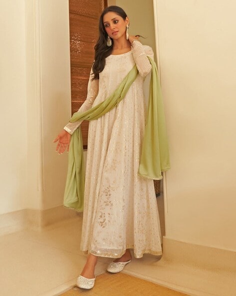 Women Printed Anarkali Kurta & Dupatta Set