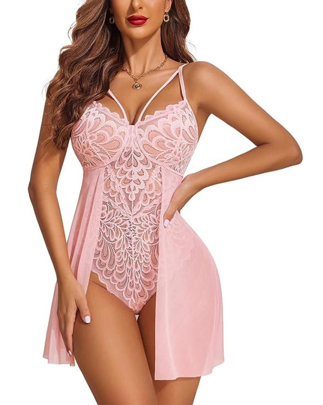 Velvi Figure Sexy Pink Babydoll Lingerie