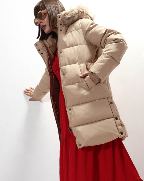 Vero moda padded parka with sales faux fur hood