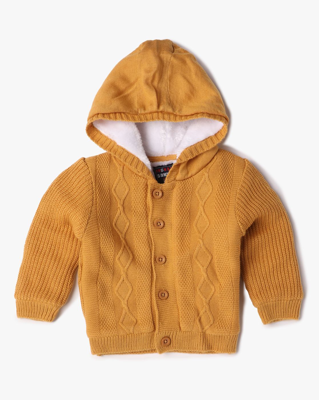 Yellow clearance hooded cardigan