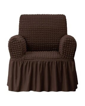 cortina eyelet curtain 1-Seater Bubble Sofa Couch Cover with Ruffle Skirt-picture-51