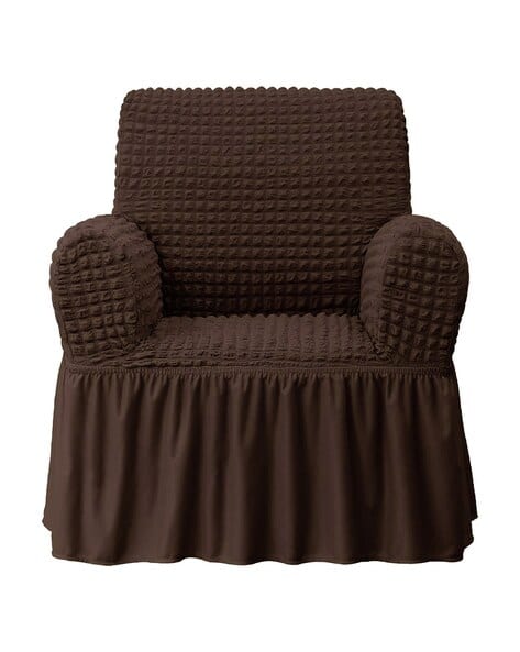 Cortina Eyelet Curtain 1-Seater Bubble Sofa Couch Cover with Ruffle Skirt