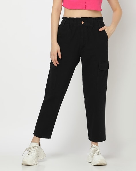 Smarty Pants Women's Cotton Lycra Straight Leg Black Color Formal Trouser  (SMPT-884A_Black_M) : Amazon.in: Fashion
