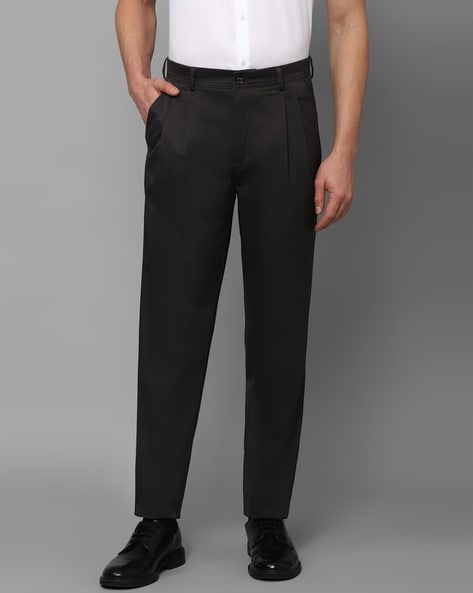 Buy Louis Philippe Men Blue & Grey Slim Fit Self Design Formal Trousers -  Trousers for Men 11295348 | Myntra