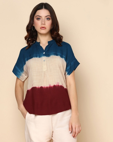 Women Ombre Print Relaxed Fit Top