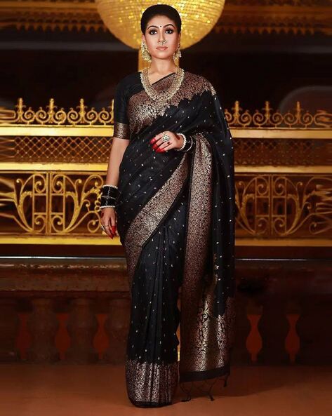 Shop The Best Black Sarees From Our Favourite Brands | LBB