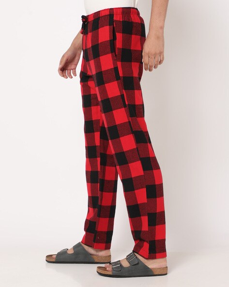 Buffalo Plaid Lounge Pants with Pockets, Red and Black Check