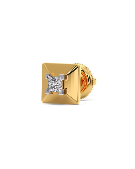 Amazon.com: 18k Yellow Gold Men's Round Yellow Diamond 4-Prong Basket Stud  Earrings (1/4 ct, Yellow, I1-I2): Clothing, Shoes & Jewelry