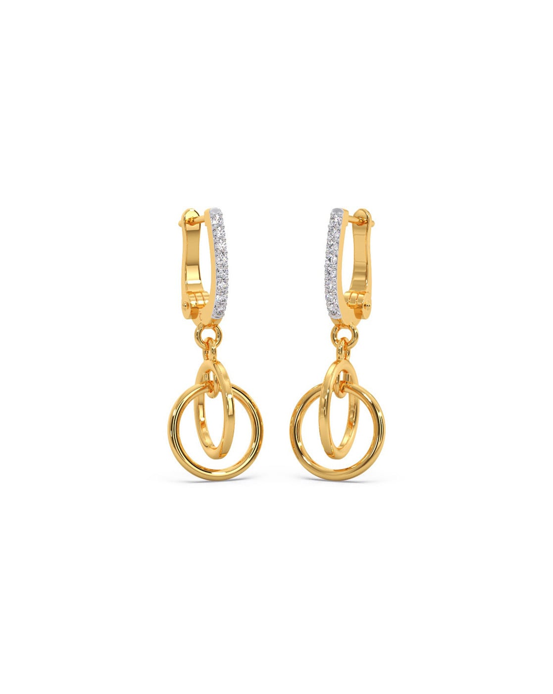 Infinity Twist Diamond Hoop Earrings-Candere by Kalyan Jewellers