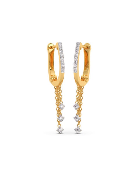 CANDERE - A KALYAN JEWELLERS COMPANY 18K (750) BIS Hallmark Rose Gold and  Certified SIIJ Diamond Dangle Earring for Women with Huggies Closure :  Amazon.in: Jewellery